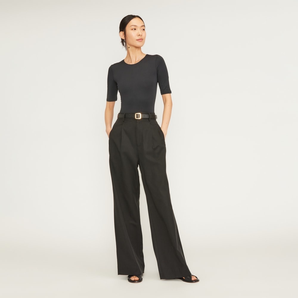 Everlane Black Short Sleeve Bodysuit M - Picture 2 of 6